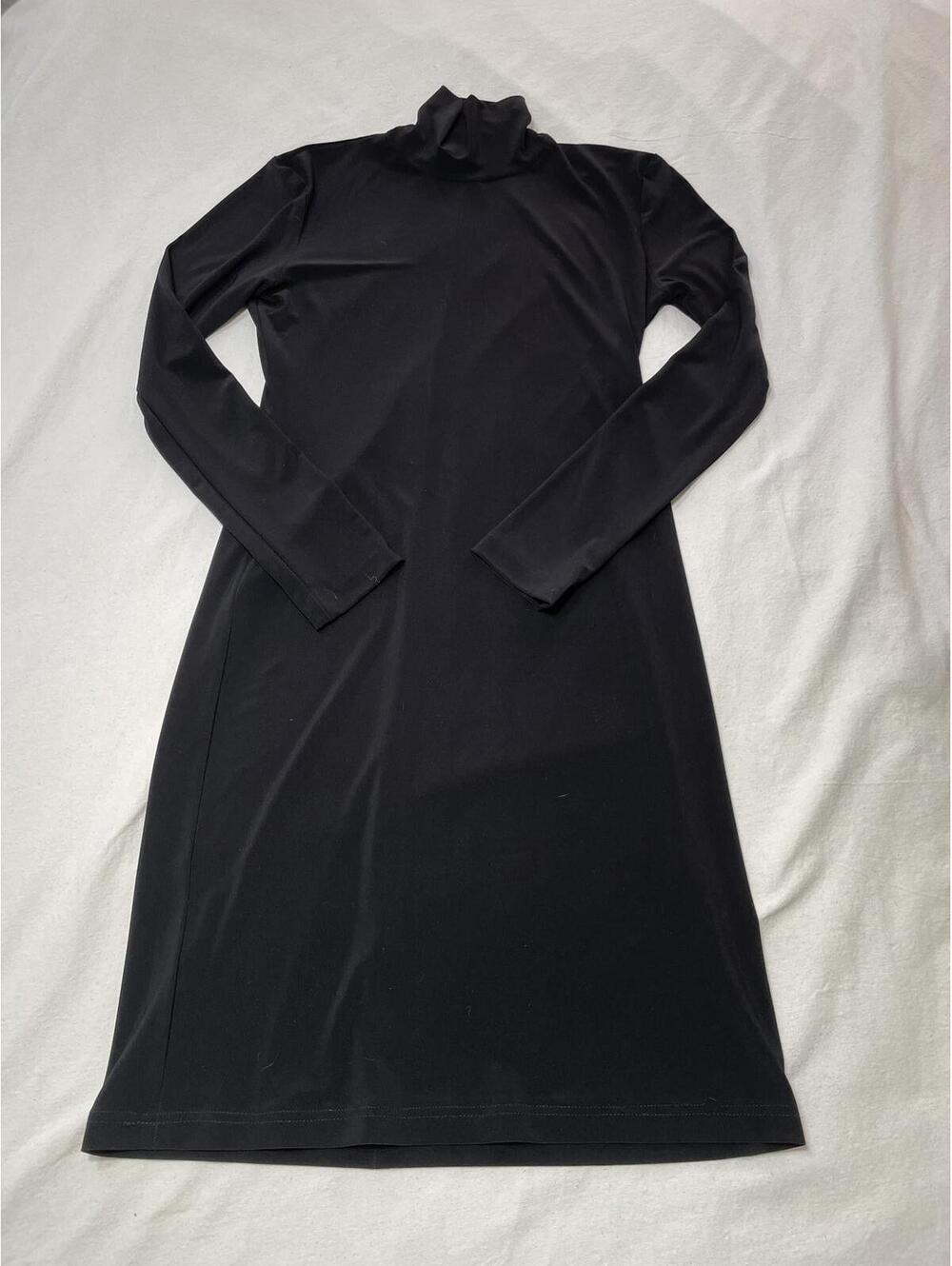 Kamalikulture Black turtleneck dress medium modern long sleek med/small